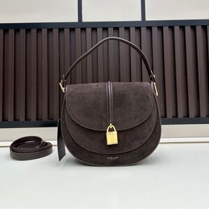 DeMellier Dark Brown Suede Mini Venice Shoulder Bag